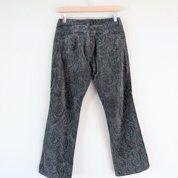 Vintage Gap Bootcut Stretch Paisley Velvet Pants 4 Whimsigoth Bohemian Low-Rise - Picture 1 of 12